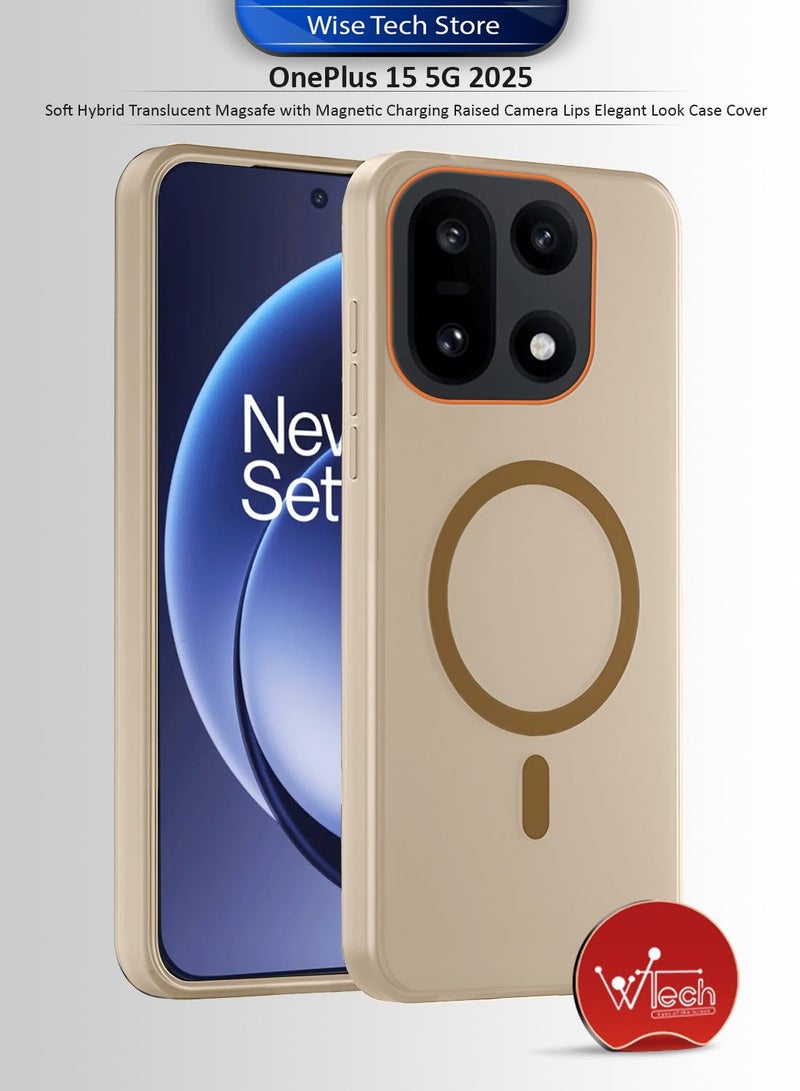 دبليو تيك غطاء هاتف OnePlus 15 5G 2025 شفاف هجين مع ميزة الماجسيف المغناطيسية وشحن مغناطيسي وحافة مرتفعة للكاميرا ومظهر أنيق (MCMPMN) - بني - Image 1